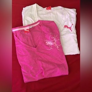 Puma t-shirts size small 2 available pink and white